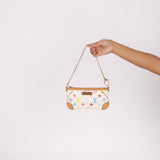 Limited Edition Louis Vuitton x Takashi Murakami Monogram Multicolor Blanc Milla Pochette MM