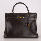 Hermès 1991 Chocolate Box Kelly 35 GHW