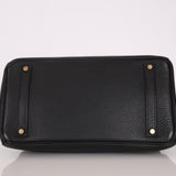Hermès 2004 Noir Clemence Birkin 35 Retourne GHW