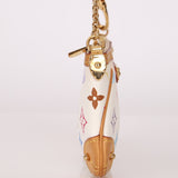 Limited Edition Louis Vuitton x Takashi Murakami Monogram Multicolor Blanc Milla Pochette MM