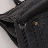 Hermès 2004 Noir Clemence Birkin 35 Retourne GHW