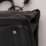 Hermès 2004 Noir Clemence Birkin 35 Retourne GHW