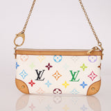 Limited Edition Louis Vuitton x Takashi Murakami Monogram Multicolor Blanc Milla Pochette MM