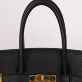 Hermès 2004 Noir Clemence Birkin 35 Retourne GHW