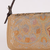 Rare Fendi Linen Swarovski Crystal Floral Baguette