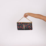 Saint Laurent Calfskin Cherry Clutch