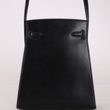 Discontinued Hermès 1990 Noir Box Kelly Sport 24 PM GHW