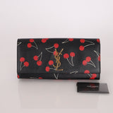 Saint Laurent Calfskin Cherry Clutch