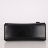 Discontinued Hermès 1990 Noir Box Kelly Sport 24 PM GHW