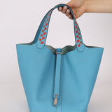 Limited Edition Hermès 2019 Epsom Tressage De Cuir Picotin 22 PHW