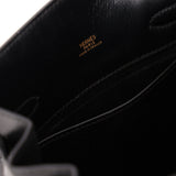 Discontinued Hermès 1990 Noir Box Kelly Sport 24 PM GHW