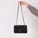 Chanel 1991 Lambskin Turnlock Single Flap 24k GP