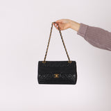 Chanel 1991 Lambskin Turnlock Single Flap 24k GP