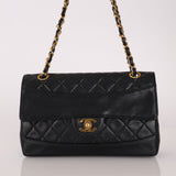 Chanel 1991 Lambskin Turnlock Single Flap 24k GP