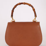 Gucci Chestnut Brown Bamboo Tunlock Top Handle with Strap
