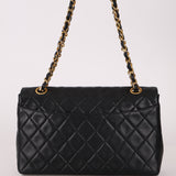 Chanel 1991 Lambskin Turnlock Single Flap 24k GP