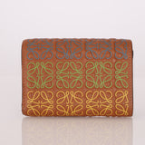 Loewe Calfskin Multicolor Anagram Trifold Wallet
