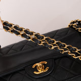 Chanel 1991 Lambskin Turnlock Single Flap 24k GP