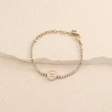 Chanel 2021 Summer Collection Crystal Embellished CC Logo Button and Crystal Bezel Strap Bracelet