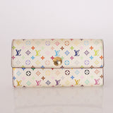 Limited Edition Louis Vuitton x Takashi Murakami Multicolor Blanc Sarah Wallet