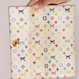 Limited Edition Louis Vuitton x Takashi Murakami Multicolor Blanc Sarah Wallet