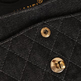 Ultra-Rare Chanel 1997 Black Denim Small Double Flap 24k GP