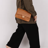 Chanel 1989 Light Carmel Lambskin Medium Classic Double Flap 24k GP
