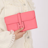Hermès 2018 Rose Azalée Swift Mini Jigé Duo Clutch with Pouch