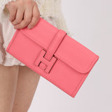 Hermès 2018 Rose Azalée Swift Mini Jigé Duo Clutch with Pouch