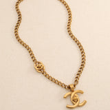 Chanel 1997 Spring Collection Double Turnlock Pendant Necklace