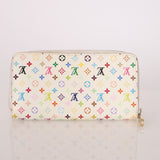 Limited Edition Louis Vuitton x Takashi Murakami Multicolor Blanc Zippy Wallet