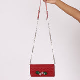 Miu Miu Nappa Crystal Cherries Wallet on Chain