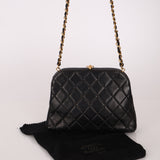 Rare Chanel 1997 Lambskin Turnlock Clutch on Chain 24k GP