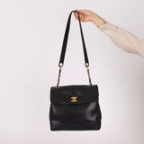 Chanel 1996 Caviar Triple CC Turnlock Shoulder Bag 24K GP