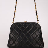 Rare Chanel 1997 Lambskin Turnlock Clutch on Chain 24k GP