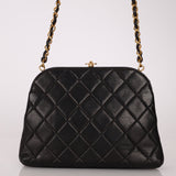 Rare Chanel 1997 Lambskin Turnlock Clutch on Chain 24k GP