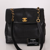 Chanel 1996 Caviar Triple CC Turnlock Shoulder Bag 24K GP