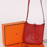 Rare Hermès 2004 Rouge Casaque Epsom Evelyne TPM PHW