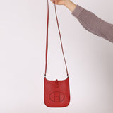 Rare Hermès 2004 Rouge Casaque Epsom Evelyne TPM PHW