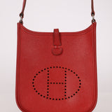 Rare Hermès 2004 Rouge Casaque Epsom Evelyne TPM PHW