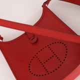 Rare Hermès 2004 Rouge Casaque Epsom Evelyne TPM PHW