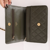 Chanel 2022 Lambskin Olive Top Handle Wallet on Chain