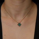Van Cleef & Arpels Vintage 18K Alhambra Malachite Pendant Necklace