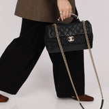 Chanel 2013 Caviar Globe Trotter Medium Flap Bag