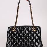 Chanel 2015 Patent Chain Grommet CC Tote