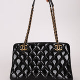 Chanel 2015 Patent Chain Grommet CC Tote
