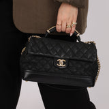 Chanel 2013 Caviar Globe Trotter Medium Flap Bag