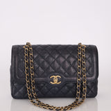 Rare Chanel 2015 Caviar Medium Navy Paris Flap Bag