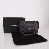 Rare Chanel 2015 Caviar Medium Navy Paris Flap Bag