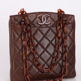 Chanel 1986 Lambskin Tortoiseshell Chain Tote